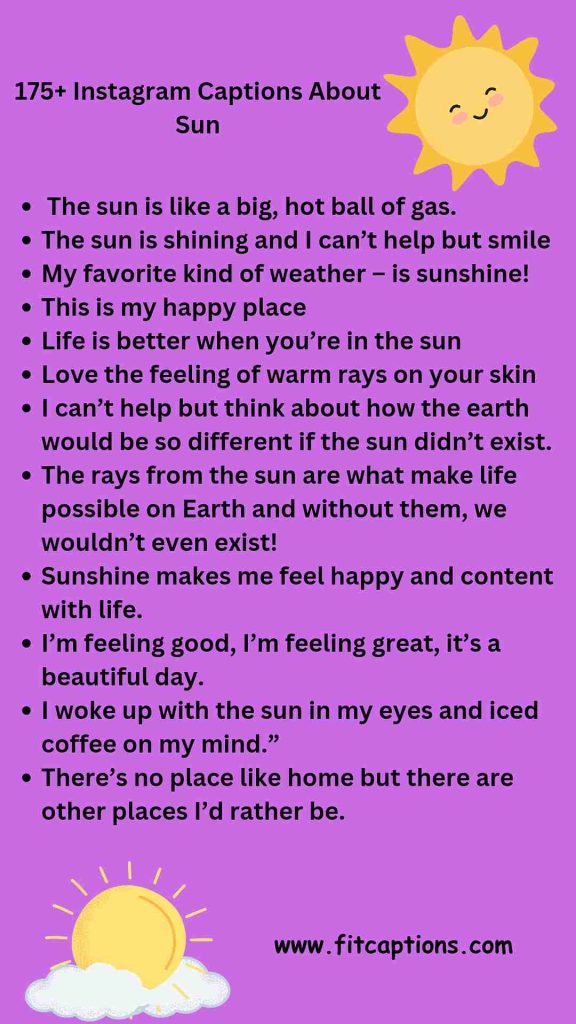175 Instagram Captions About Sun