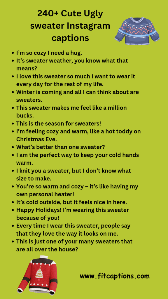 Cute Ugly Sweater Instagram Captions 11zon