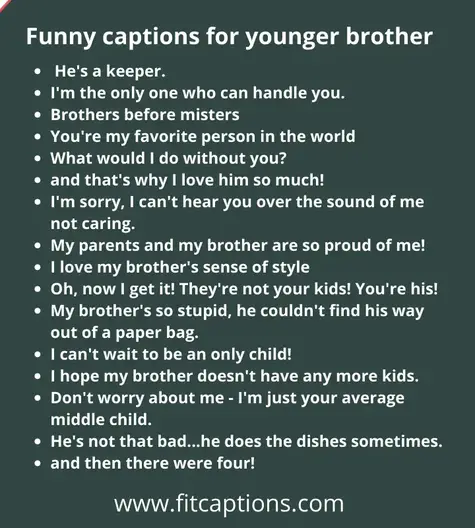 550+ Funny brother captions for Instagram - Fitcaptions