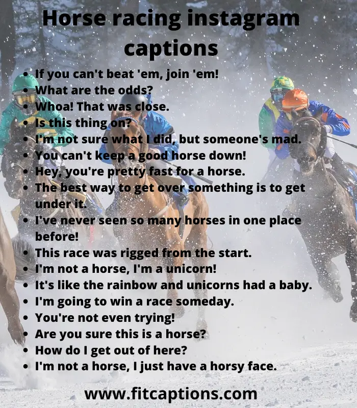 horse racing captions