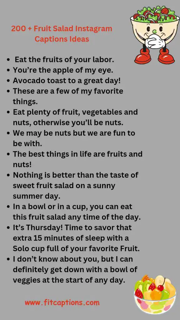 200 Fruit Salad Instagram Captions Ideas