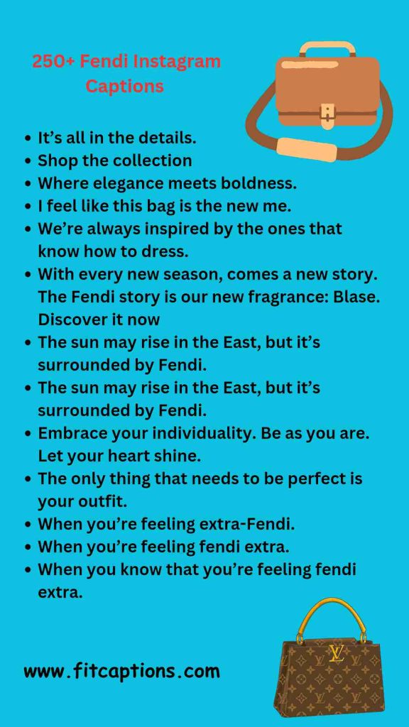250 Fendi Instagram Captions