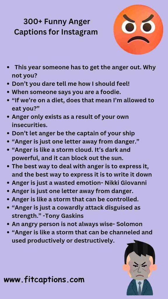 300 Funny Anger Captions for Instagram