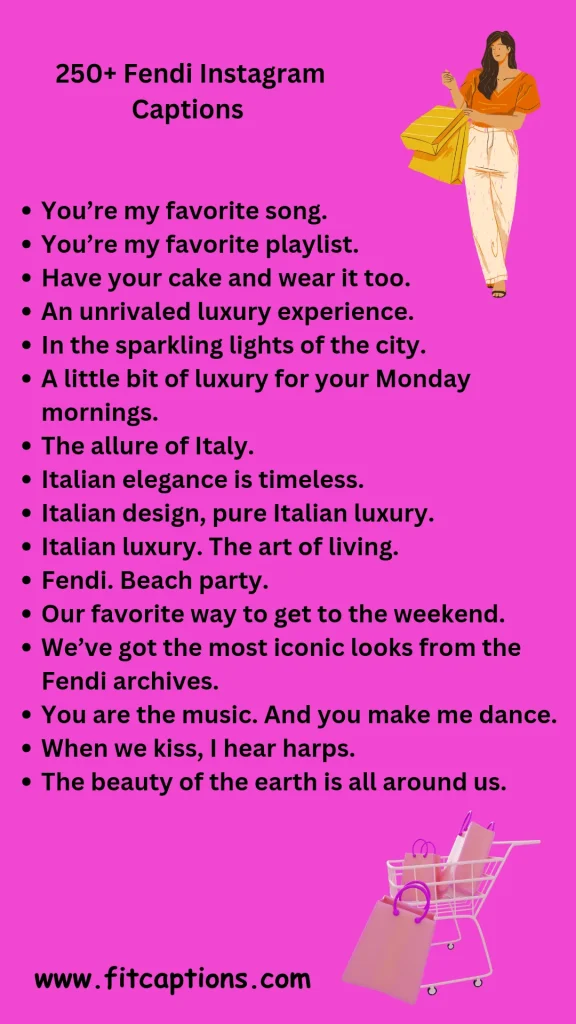 Famous Captions about Fendi