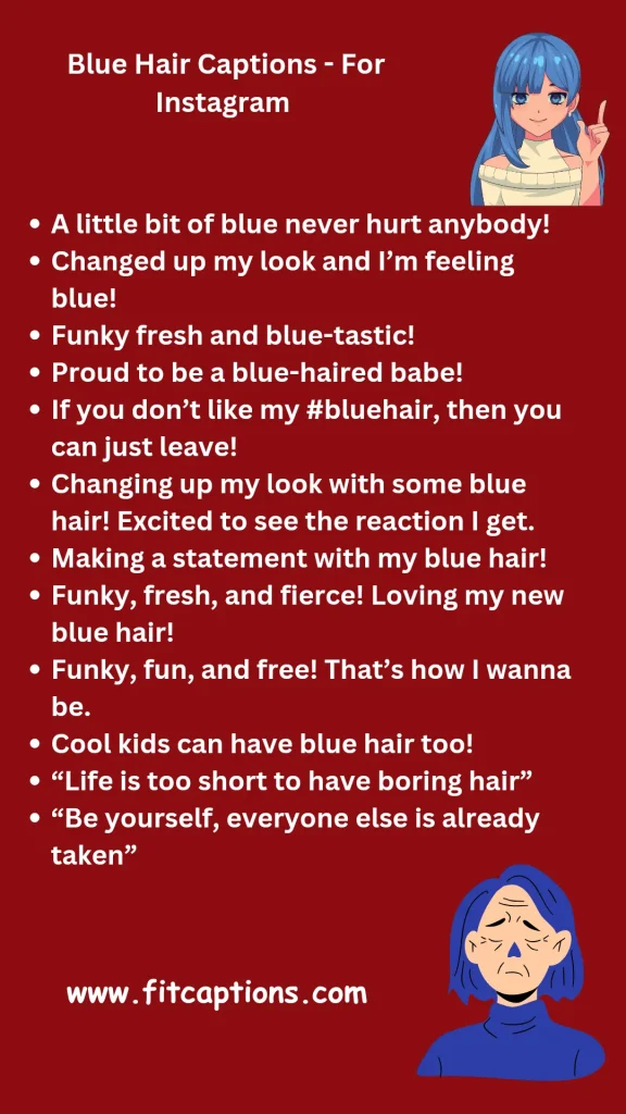 270 Blue Hair Captions – For Instagram