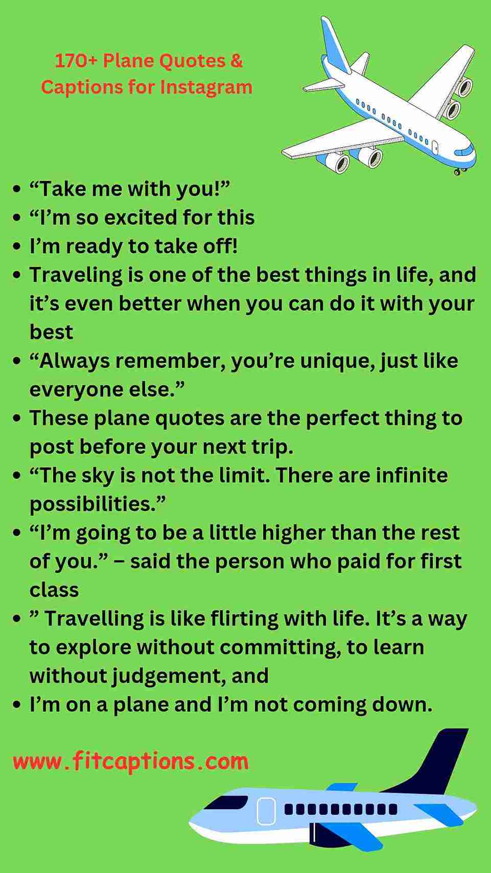 170+ Plane Quotes & Captions for Your Next Instagram Caption - Fitcaptions