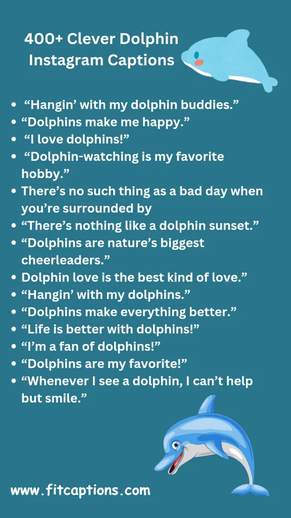 Clever Dolphin Instagram Captions Quotes and Sayings