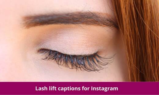 Lash lift captions for Instagram