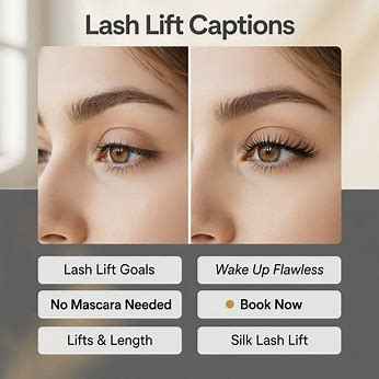 lash lift captions