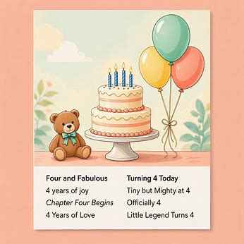 4th birthday Instagram captions 1
