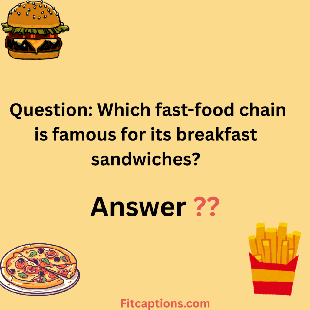 "Fast Food Trivia Questions and Answers "