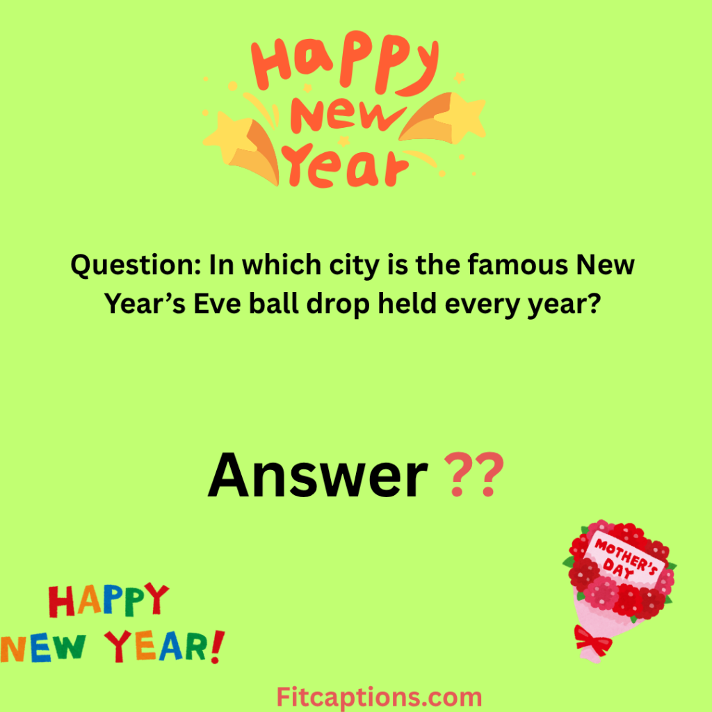 ""New Year Trivia Fun Questions and Answers "