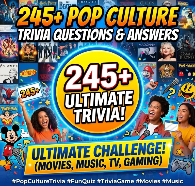 "Pop Culture Trivia Questions and Answers"
