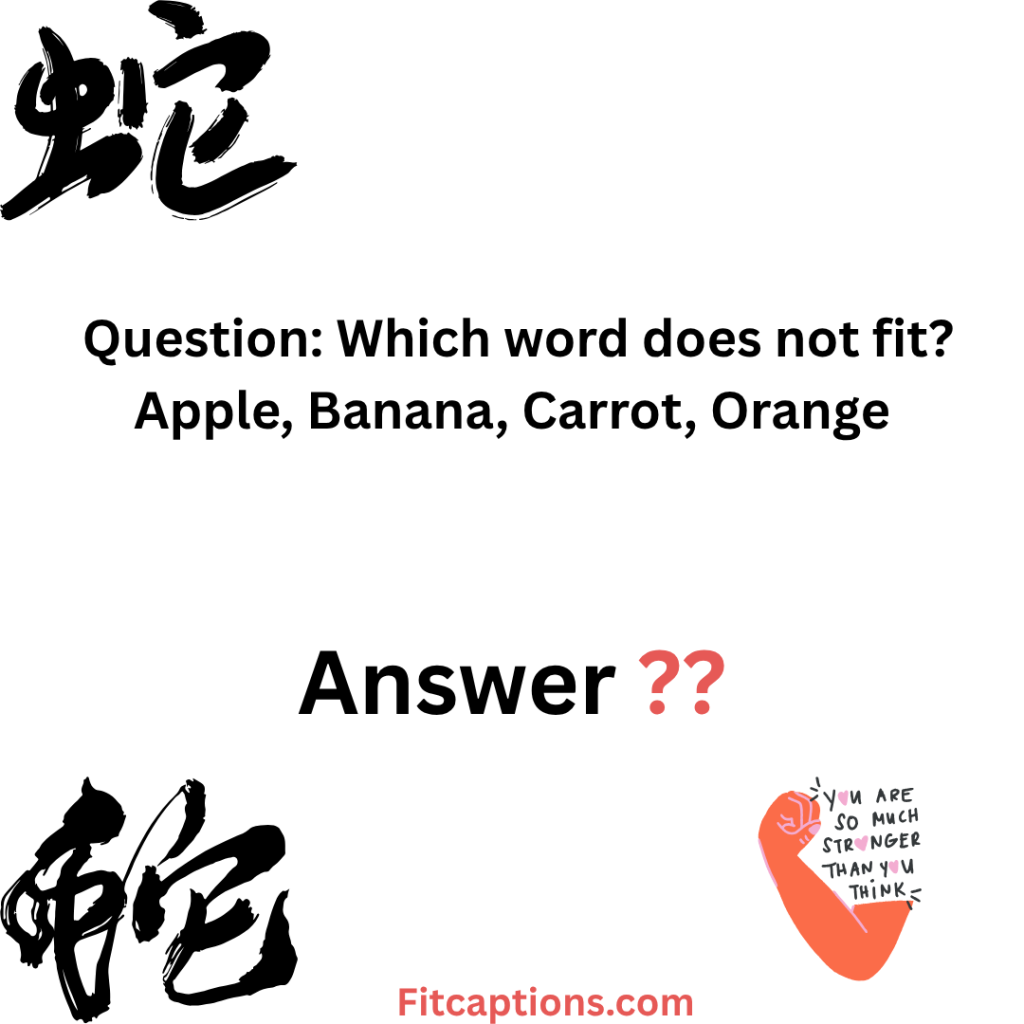 "Which Words Does Not Fit Trivia Question and Answers"