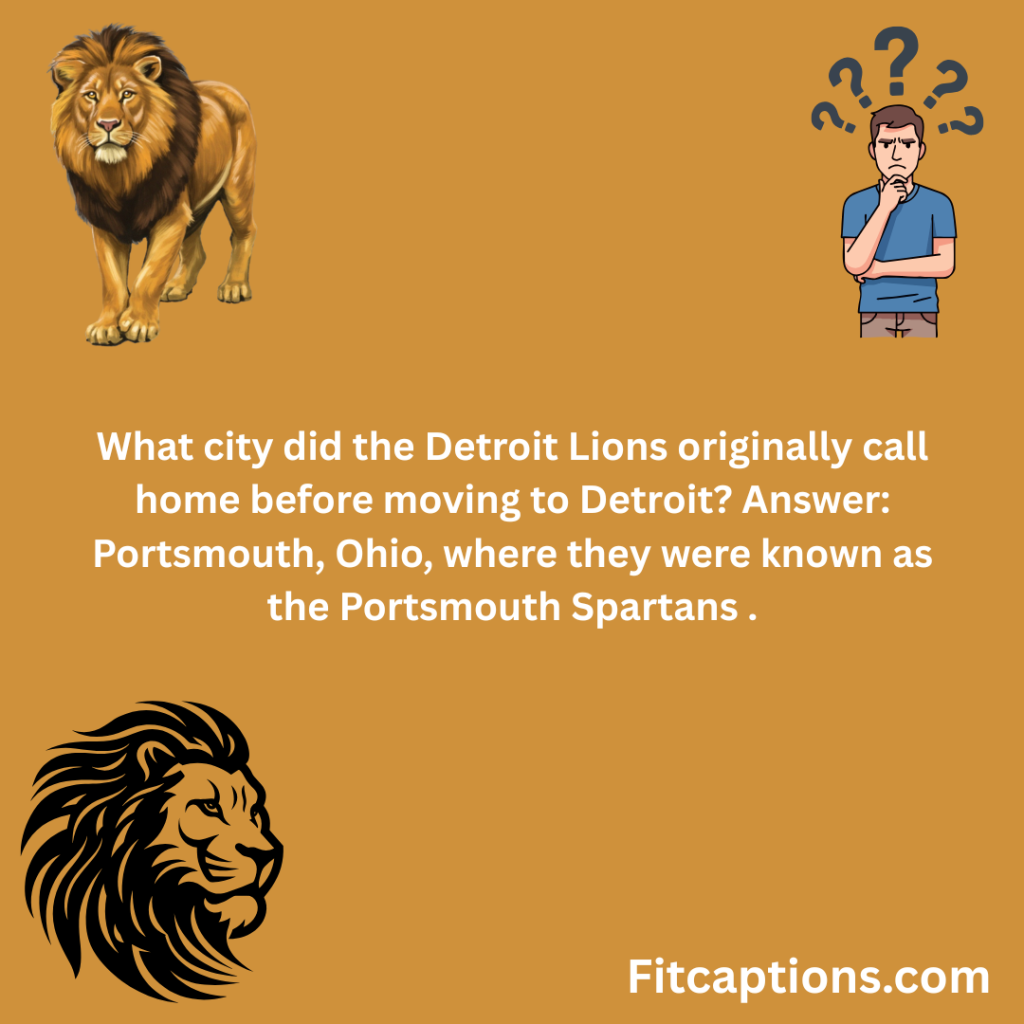 "Detroit Lions Trivia Questions And Answers"