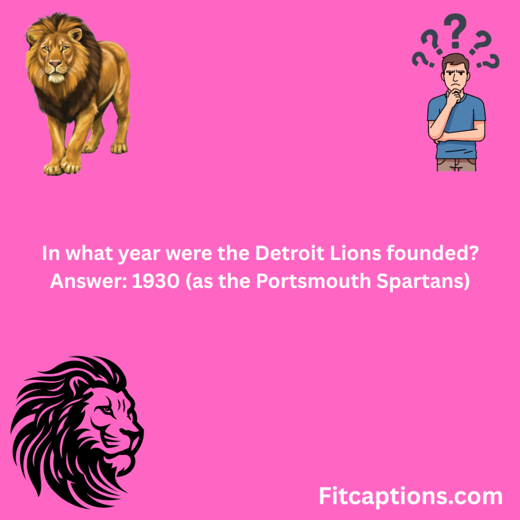 "Detroit Lions Trivia Questions And Answers"
