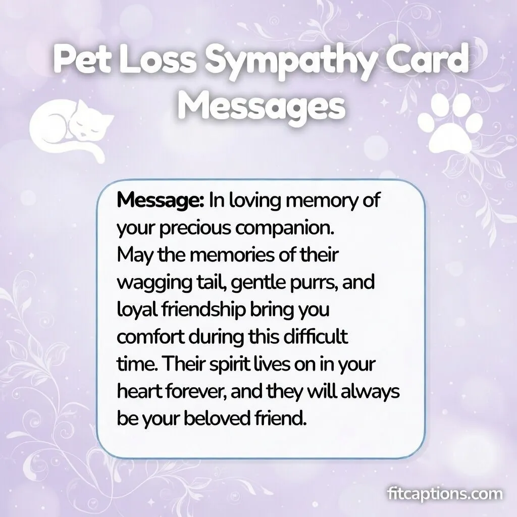 'Pet Loss Sympathy Card Messages"