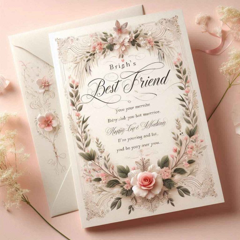 "Wedding Card Messages For Best Friend "