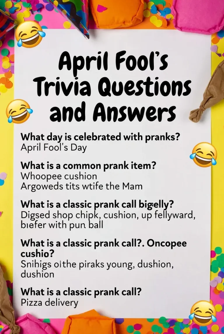 "Fun April Fools Trivia Questions" and Answers"