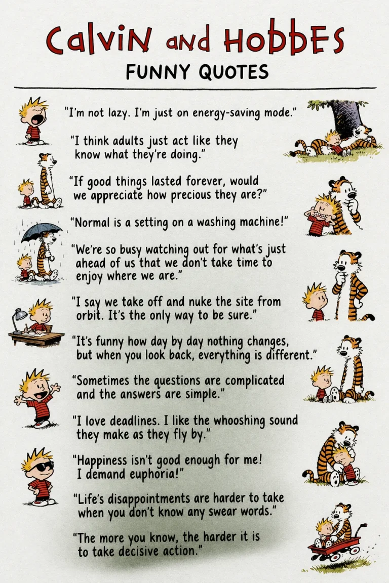 "Calvin And Hobbes Funny Quotes'