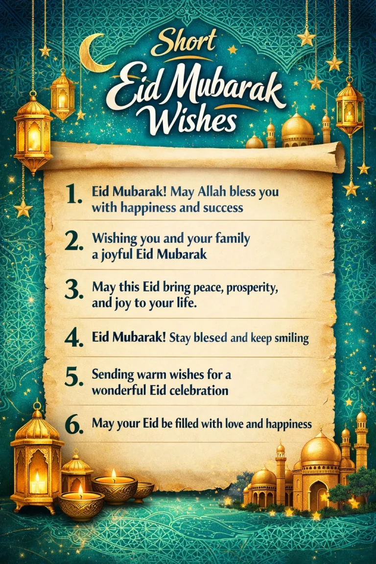 "Short Eid Mubarak Wishes"
