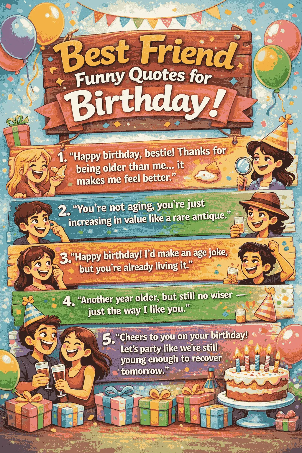 " Funny best Friend quotes for Birthday"