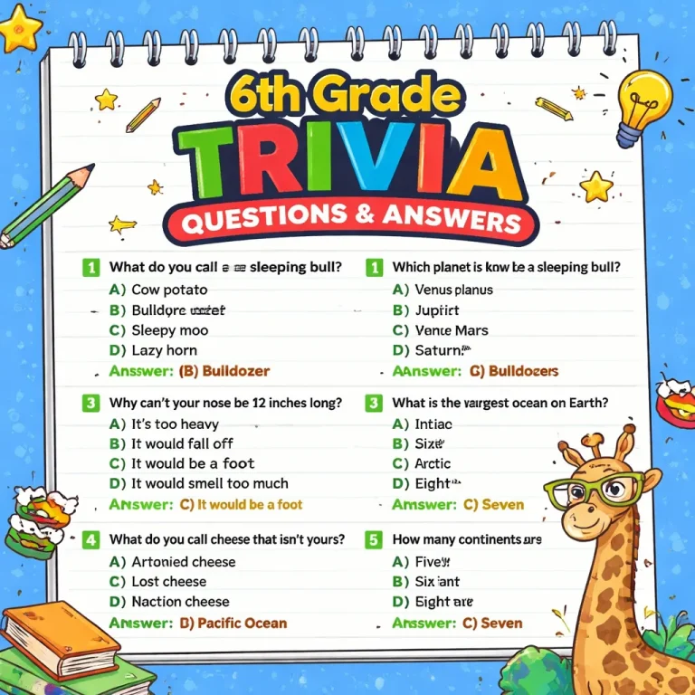 "6th Grade Trivia Questions and Answers"