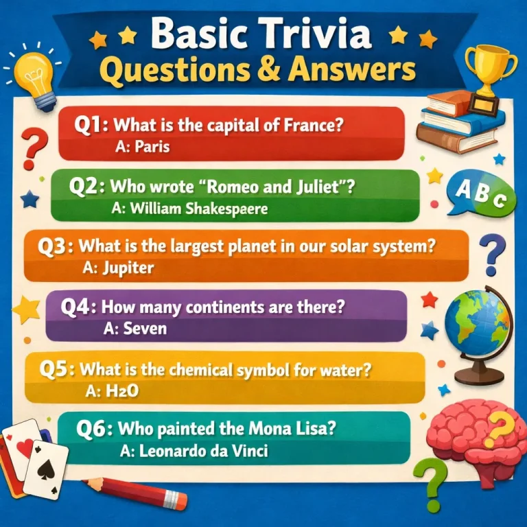 "Basic Trivia Questions and Answers"