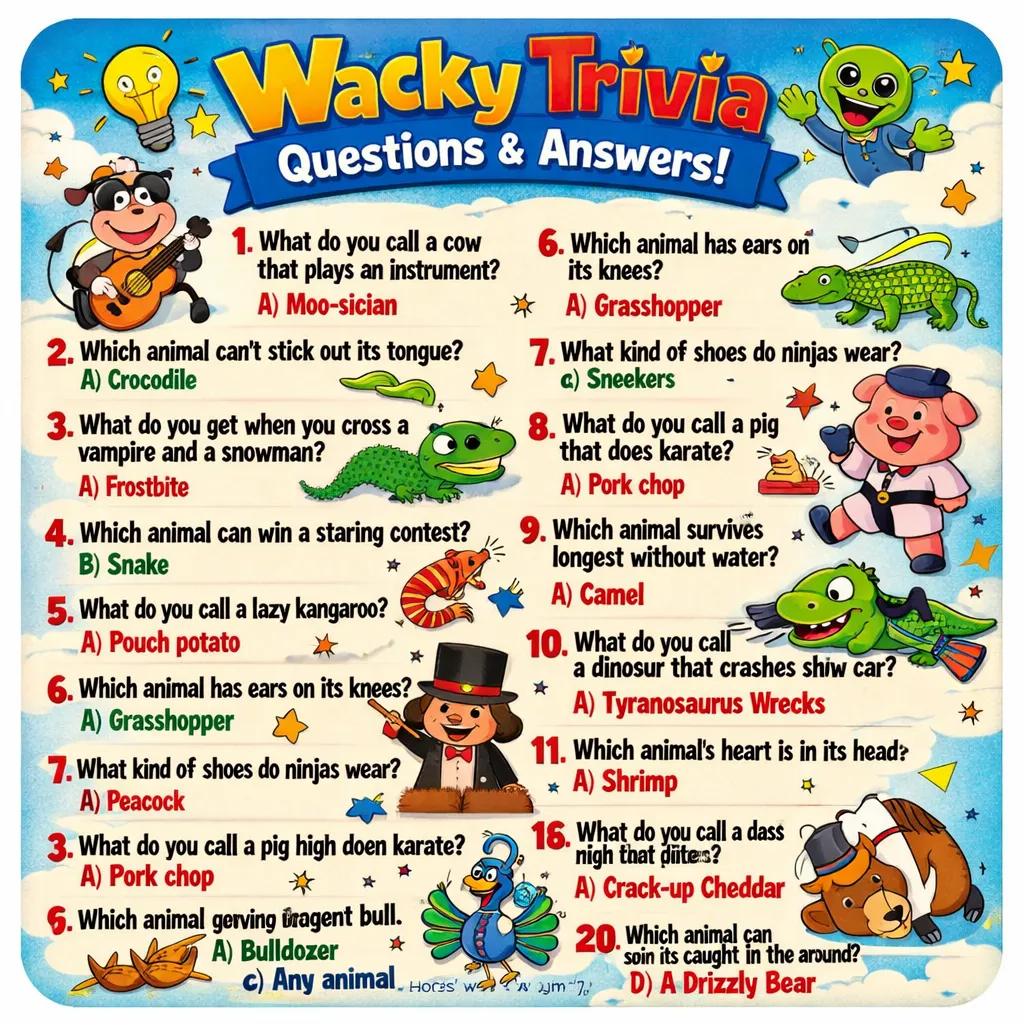 "Wacky Trivia Questions And Answers"