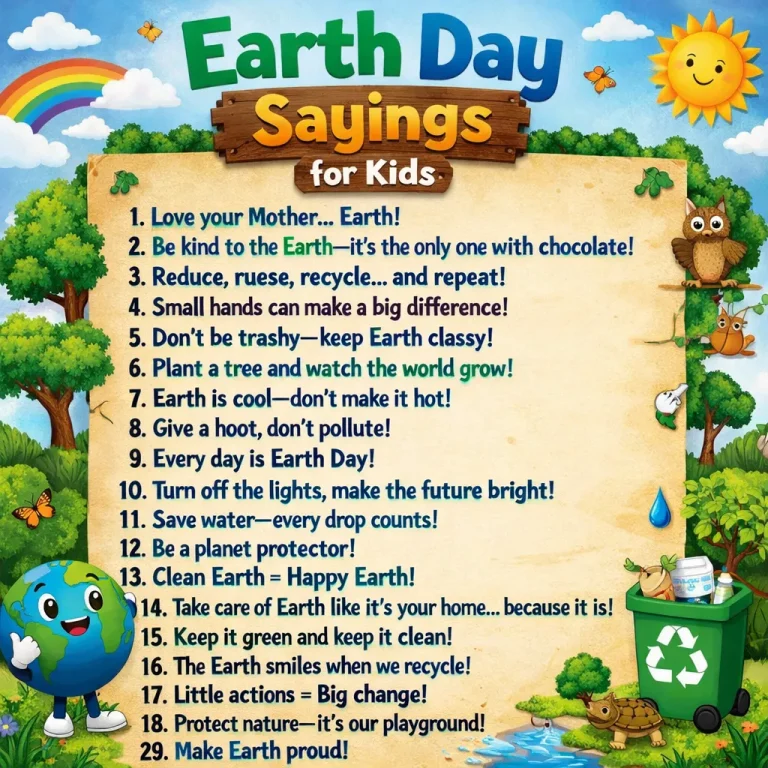 "Earth Day Sayings For Kids"
