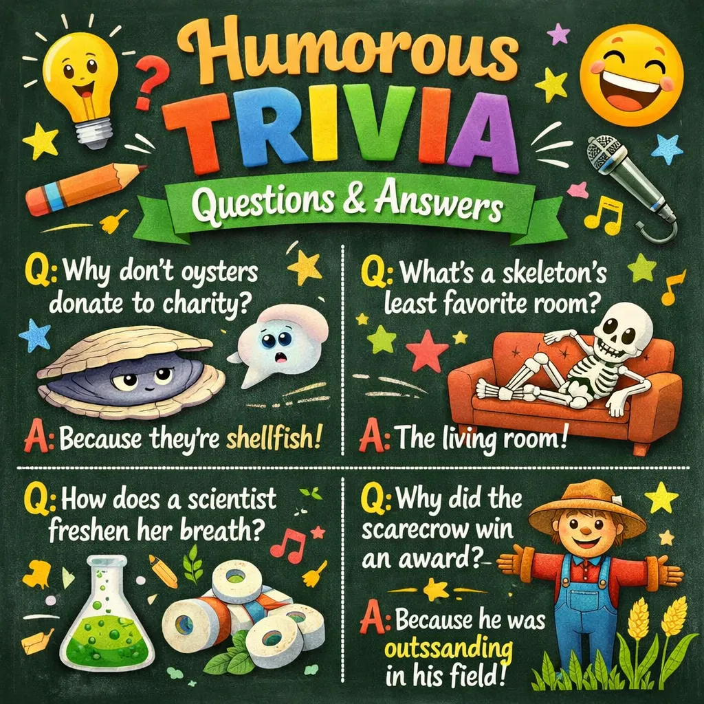 "Humorous Trivia Questions and Answers"