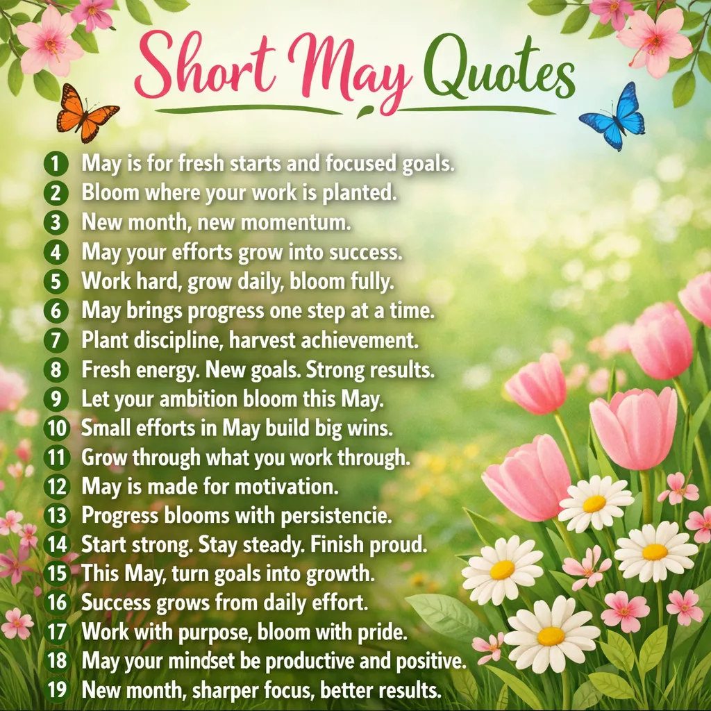 "Short May Quotes"