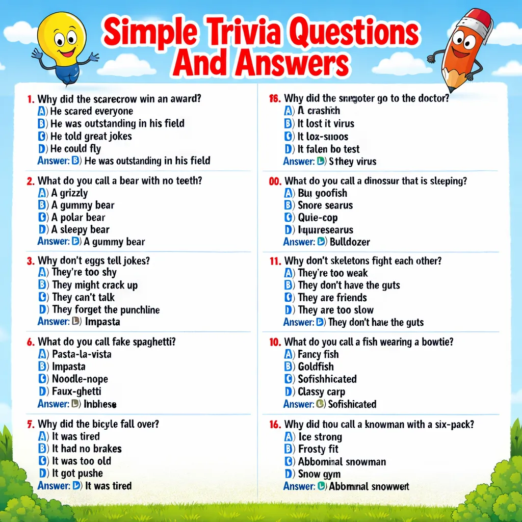 "Simple Trivia Questions And Answers"
