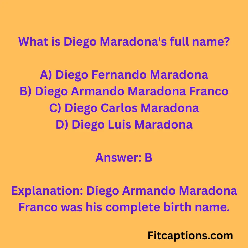 ""Diego Maradona Quiz Questions and Answers""