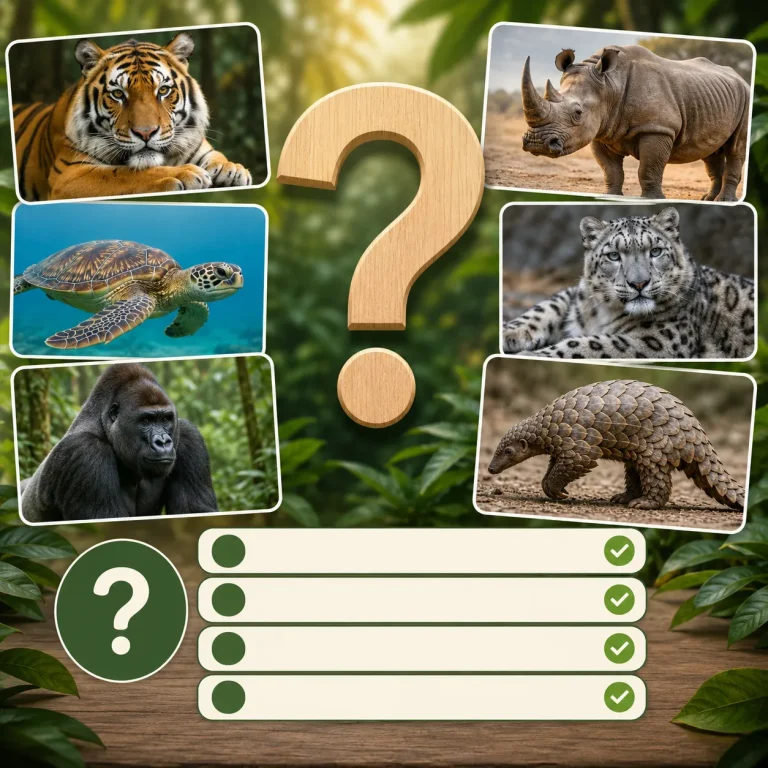 "Endangered Animals Quiz Questions with Answers"