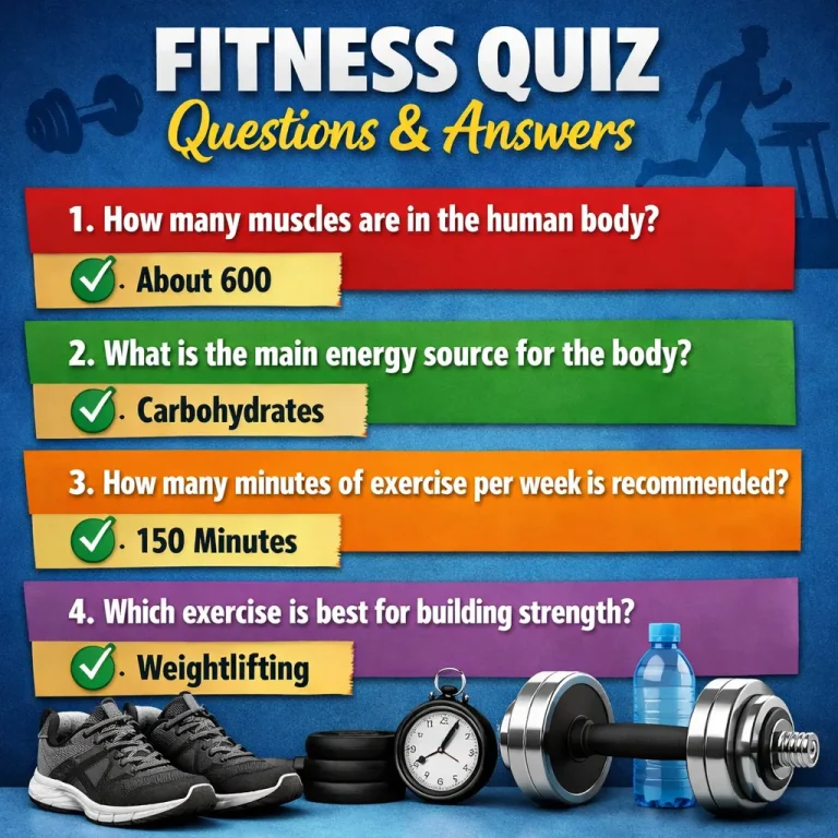 "Fitness Quiz Questions and Answers"