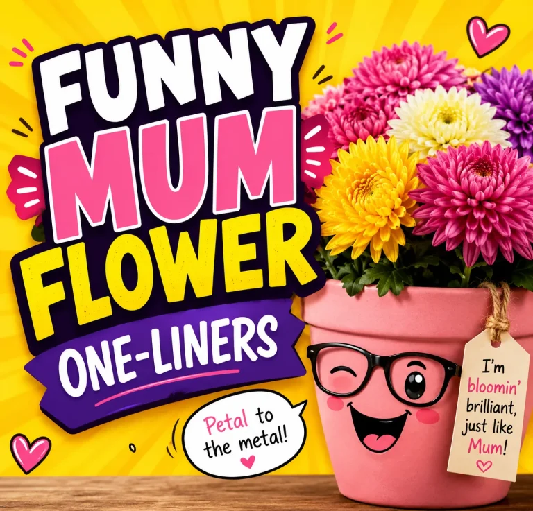 "Funny Mum Flower One-Liners"