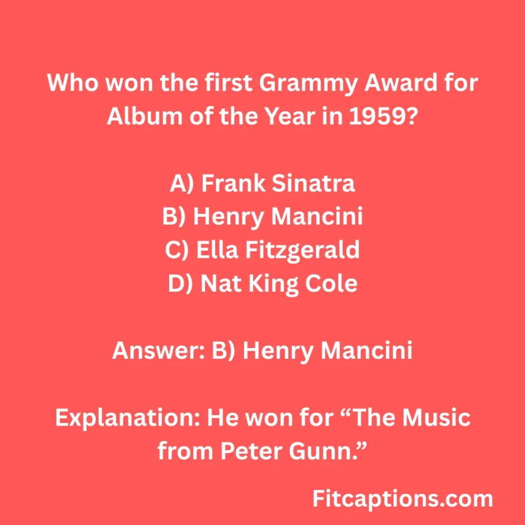 "Grammy Awards Quiz Questions and Answers"