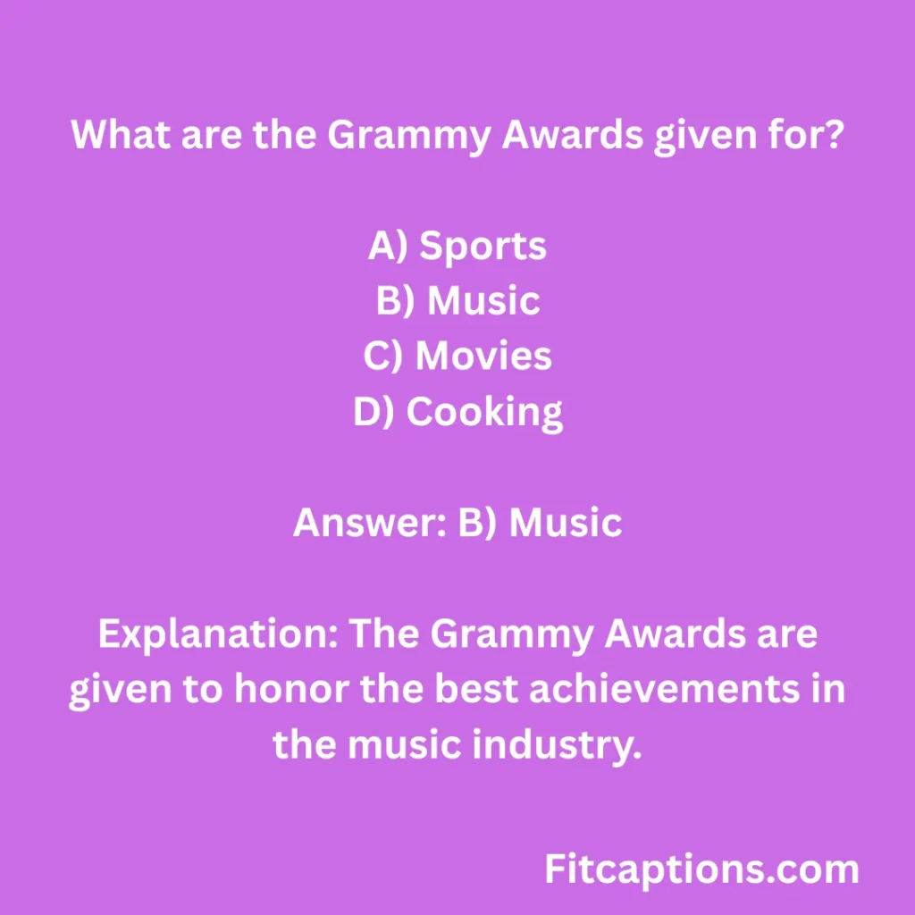 "Grammy Awards Quiz Questions and Answers"