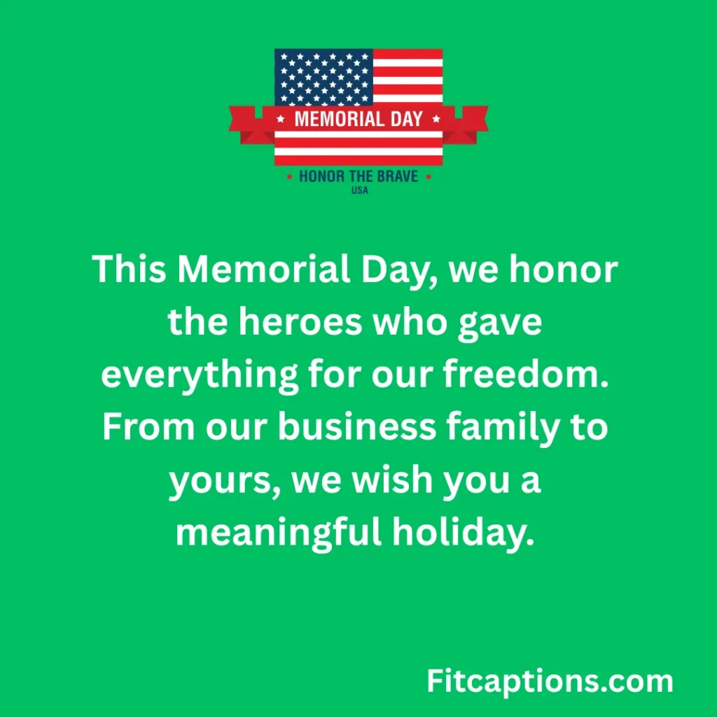  "Memorial Day Wishes From Business"
