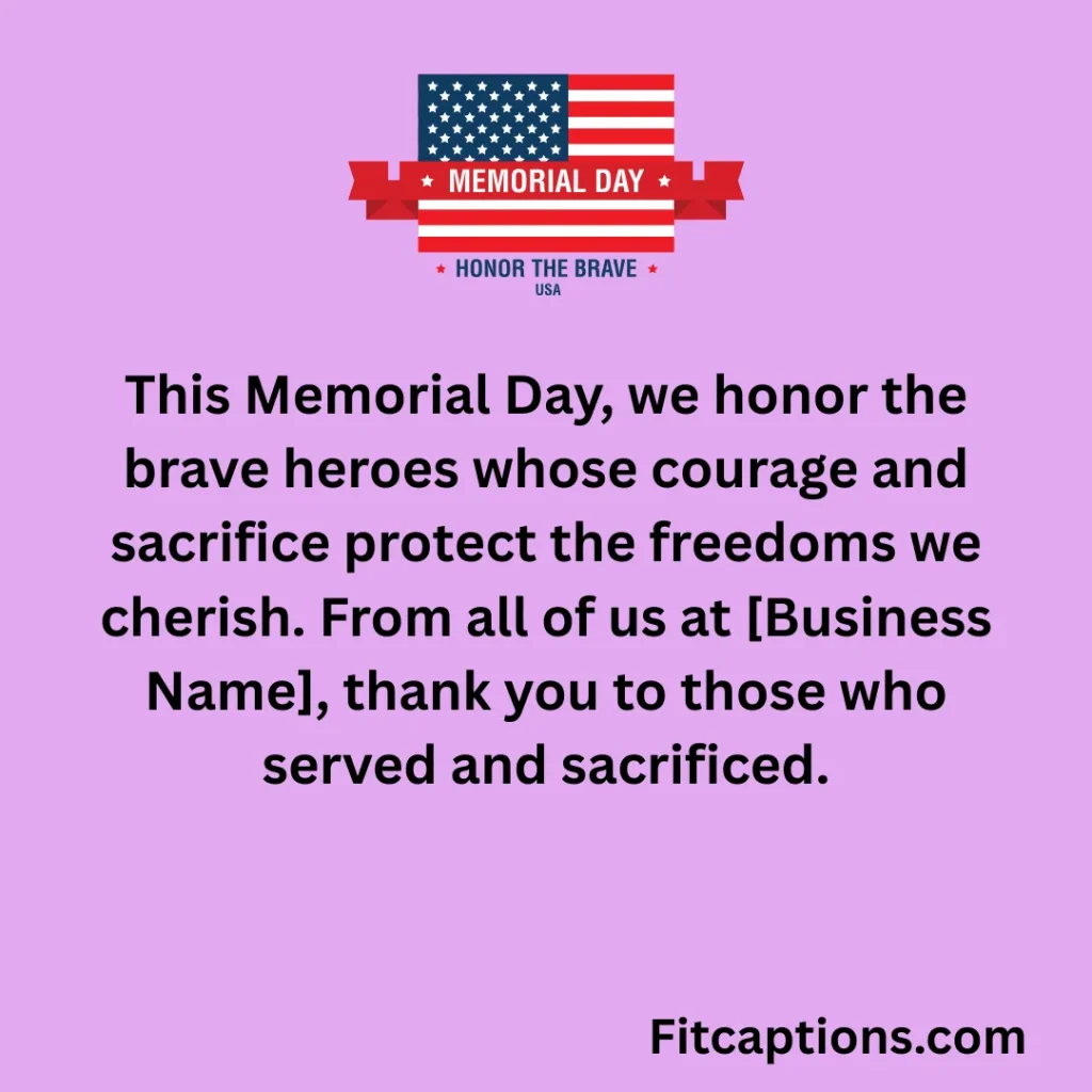  "Memorial Day Wishes From Business"