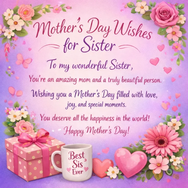 "Mother’s Day Wishes for Sister"