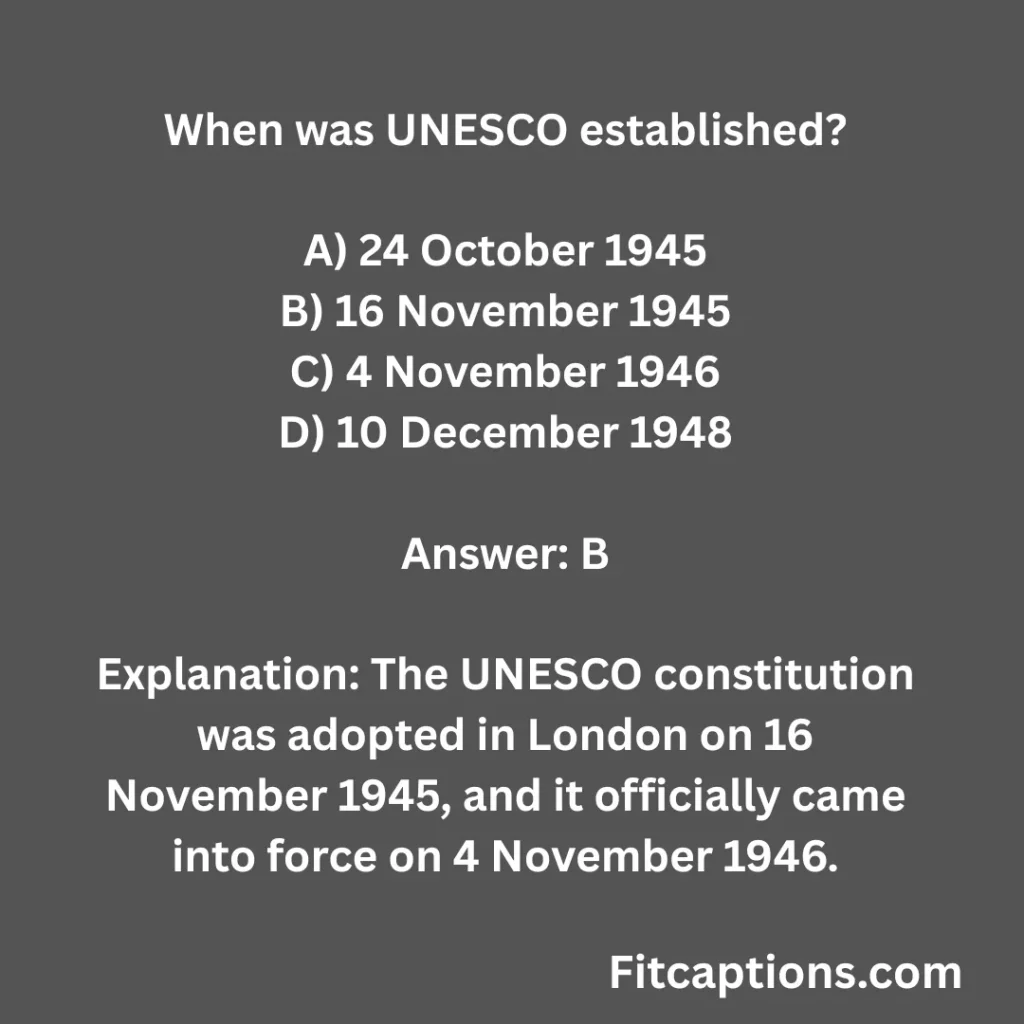 "UNESCO Trivia Questions And Answers"