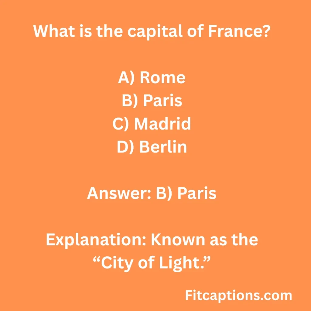 "World Capitals Quiz Questions And Answers"