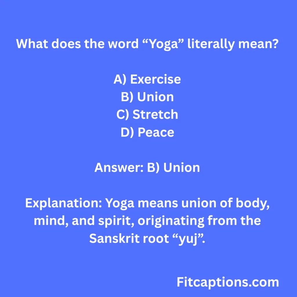 Yoga Quiz Questions and Answers