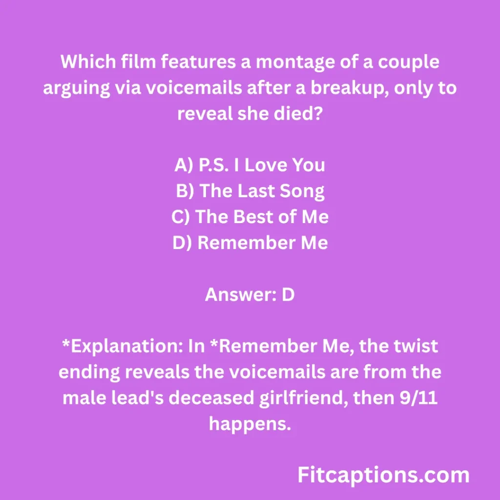 "Heartbreak Films Quiz Questions and Answers"