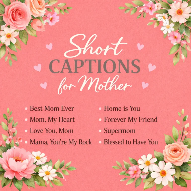 "Heartfelt Short Captions for Mother"