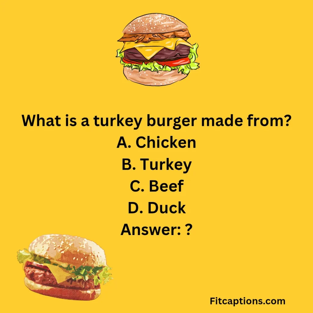 "Burgers Quiz Questions and Answers "
