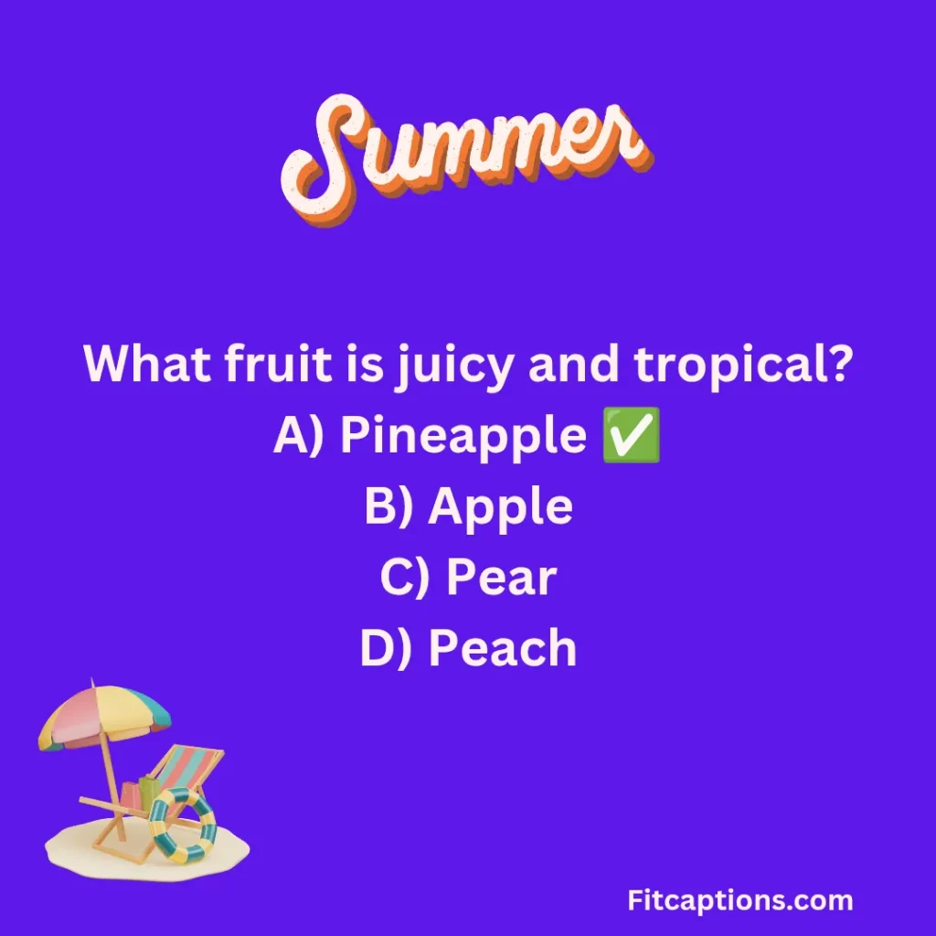 "Summer Quiz Questions and Answers "