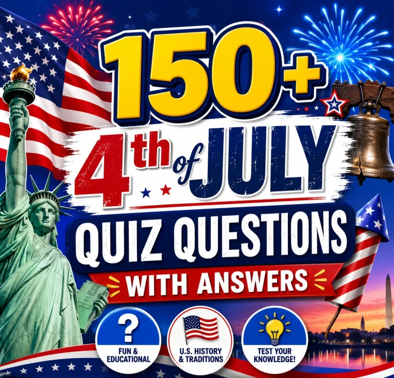 "4th of July Quiz Questions with Answers "